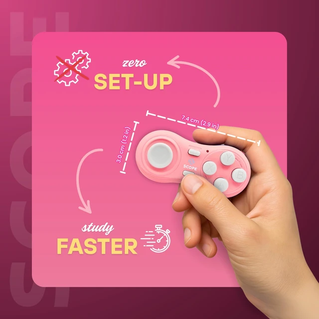 Alt view image 5 of 5 - Scope Remote- Remote for Anki. Customizable with Anki Add-on, Quizlet Compatible, Anki Controller. Pearl Pink (Matte), Plus (16-18 Hours Battery)