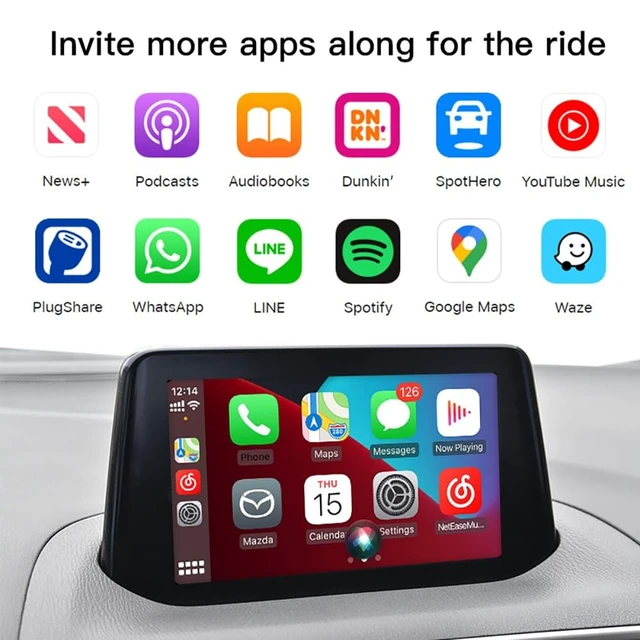 Alt view image 4 of 5 - OEM Mazda Carplay Android Auto Retrofit Kit TK78-66-9U0C Wireless Carplay