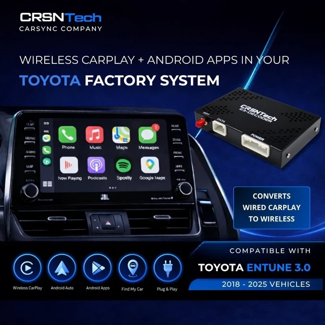 Alt view image 2 of 5 - Wireless CarPlay & Android Auto for Toyota (2018-2025) ^^ Plug & Play Upgrade ^^ YouTube, Netflix & Android Apps ^^ Compatible with Entune 3.0
