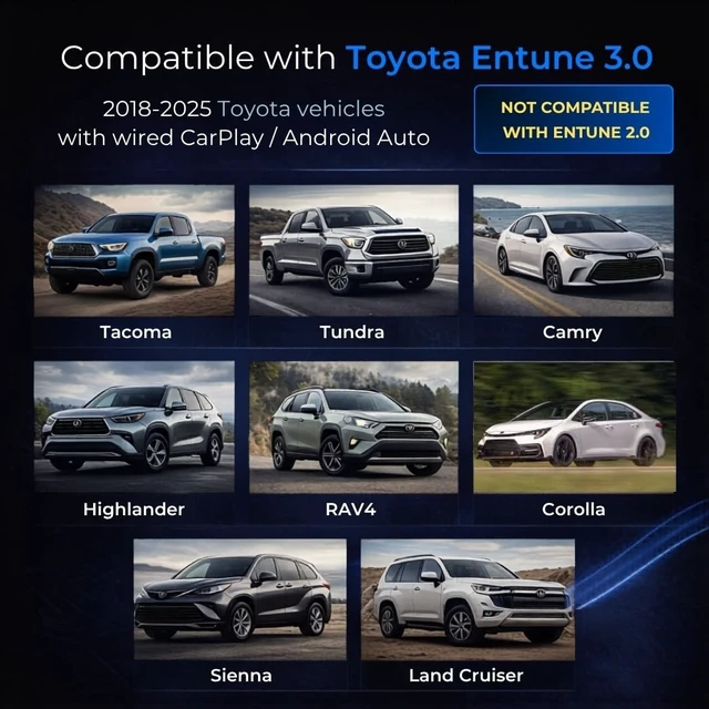 Alt view image 3 of 5 - Wireless CarPlay & Android Auto for Toyota (2018-2025) ^^ Plug & Play Upgrade ^^ YouTube, Netflix & Android Apps ^^ Compatible with Entune 3.0