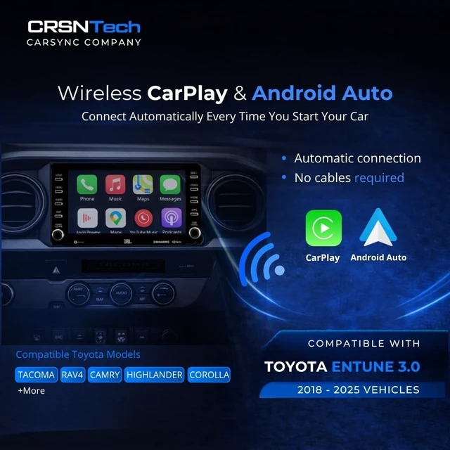 Alt view image 4 of 5 - Wireless CarPlay & Android Auto for Toyota (2018-2025) ^^ Plug & Play Upgrade ^^ YouTube, Netflix & Android Apps ^^ Compatible with Entune 3.0