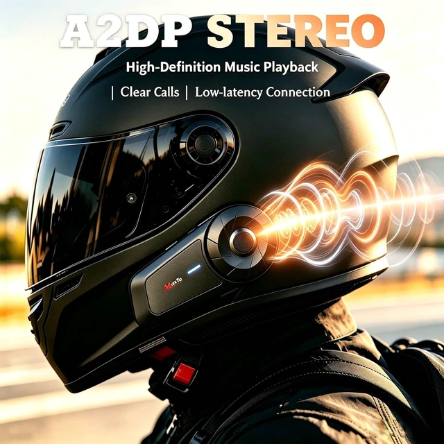 Alt view image 4 of 5 - G G-WEI MX1 Motorcycle Helmet Bluetooth Headset for 2 Riders, 2 Pack