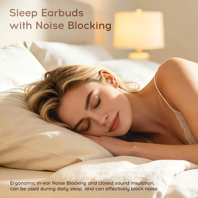 Alt view image 3 of 5 - Niecase Sleep Earbuds Bluetooth with Noise Blocking for Side Sleepers
