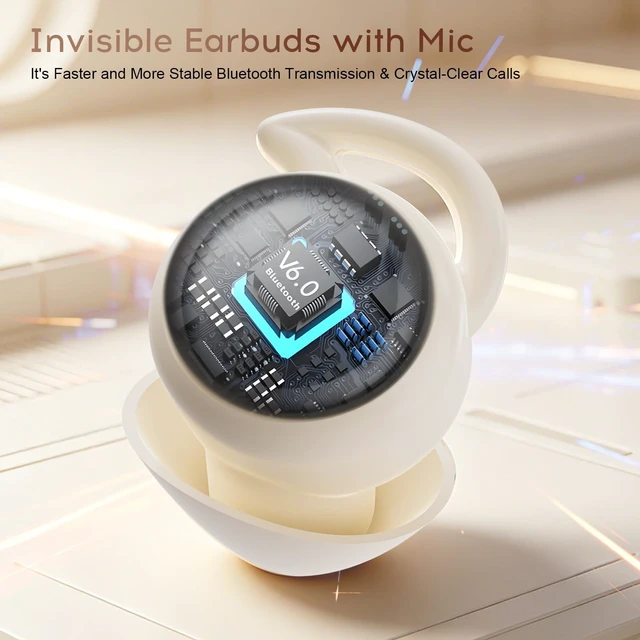 Alt view image 5 of 5 - Niecase Sleep Earbuds Bluetooth with Noise Blocking for Side Sleepers