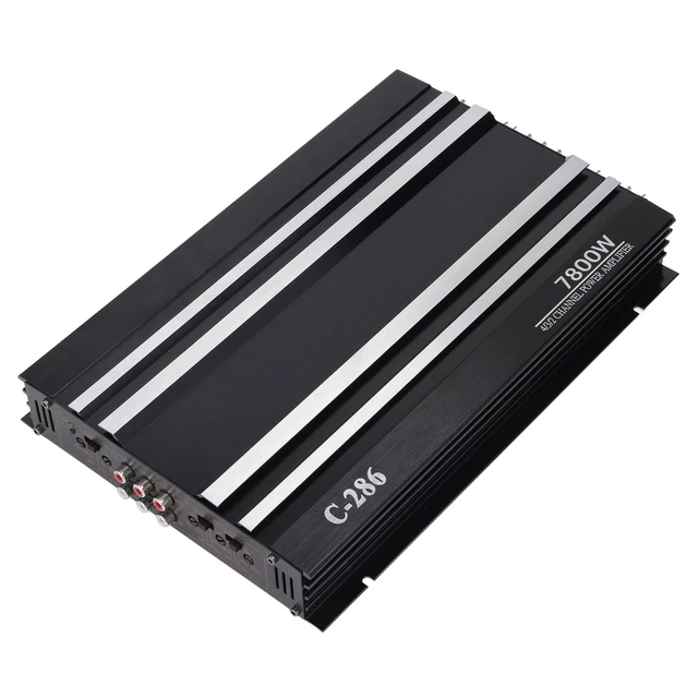 Alt view image 3 of 5 - Nurnesy Car Amplifier, 7800W Car Stereo Power Amplifier, 4 Channel Audio Power Class AB Aluminum Alloy Pure Bass Amp for DC 12V Truck Boat UTV Motorcycle