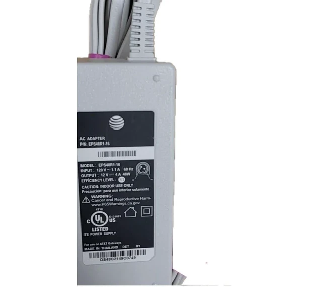 Alt view image 4 of 5 - OEM Compatible Replacement AC Adapter Compatible with DirecTV Compatible with AT&T Model EPS48R0-16 / EPS48R1-16, Compatible with AT&T Fiber Modem BGW-320, 12V 3.5A 48W Power Supply