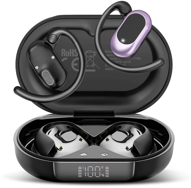 Main image of Open Ear Headphones, NEW Over Ear Earbuds with 4 ENC Noise-Canceling Mic