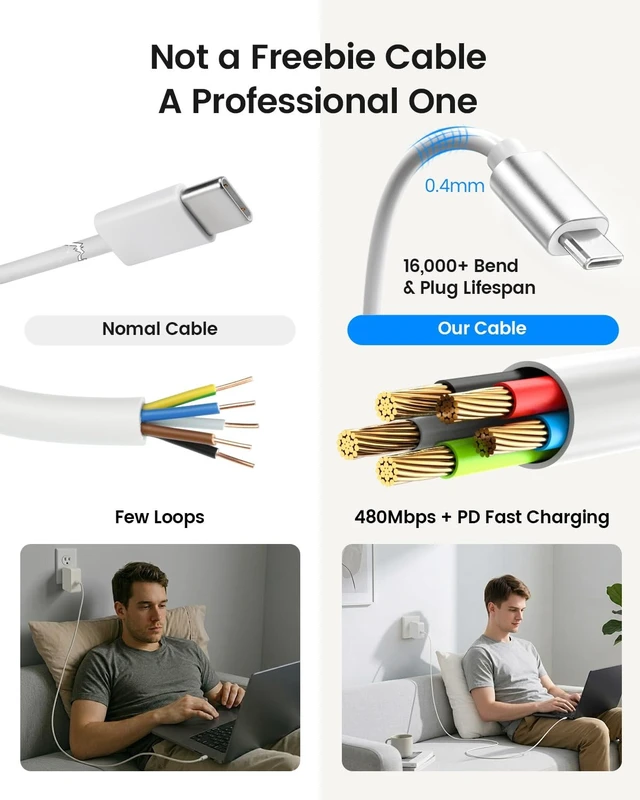 Alt view image 2 of 5 - Superer 100W USB-C Fast Charger Fit for LG Gram Pro 17Z90TR 17Z90SP 16Z90TR 16Z90SP Laptop, for Samsung Galaxy Book3 Ultra NP960XFH, for Soundcore Nebula P1, TCL PlayClube, NexiGo Nova Mini Pro