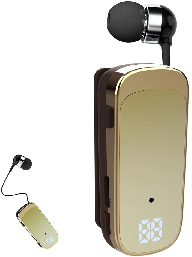 Main image of FashionLive Retractable Wireless Headset Headphone Stereo Earphone V5.0 Noise Cancelling Mic Clip on Earpiece Comfortable HandsFree Headset 20Hrs Talking Time Sports Business Trucker Driver Ear