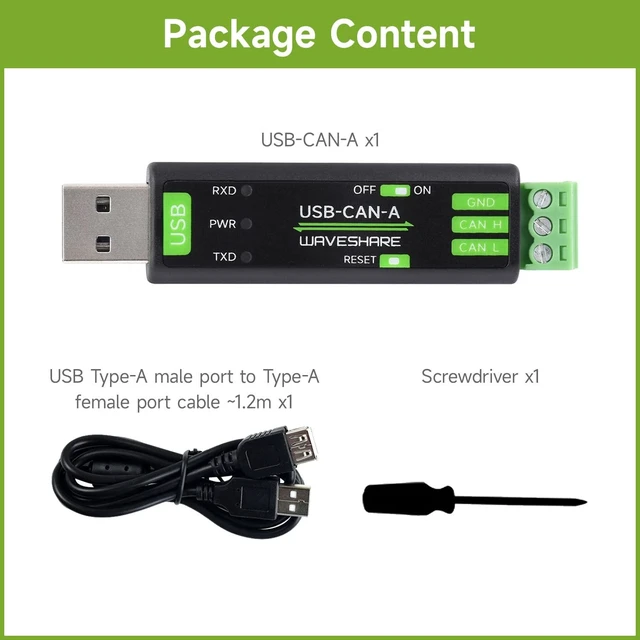 Alt view image 2 of 5 - AmpOhm360 Waveshare USB to CAN Adapter STM32 Development Board for IoT Sensor Data Acquisition and PC Monitoring SKU-23635