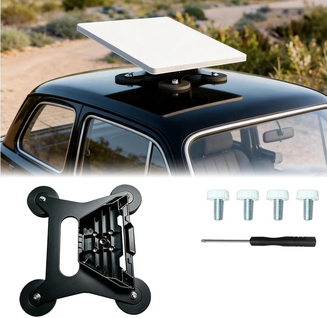 Main image of Zensun Starlink Mini Magnetic Mount 300 LBS Pull for RV Truck Roof Black