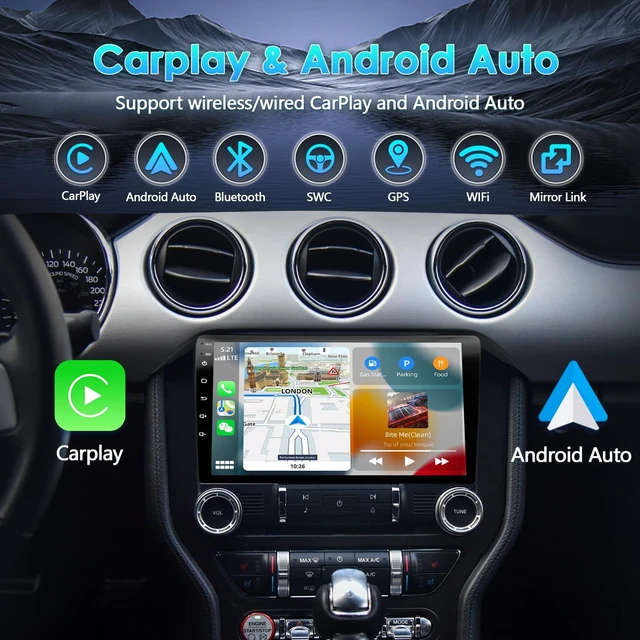 Alt view image 3 of 5 - 9-inch Touch Screen Car Stereo for Ford Mustang 2015-2021