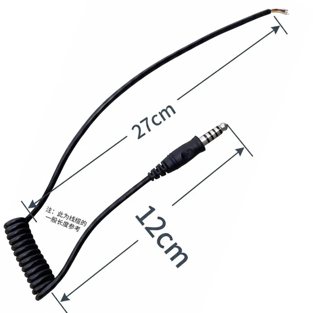 Alt view image 2 of 5 - Professional 7.1mm Military-Grade Audio Cable, 5-Pole (TP-120/U-174) Coiled Spring Cord, Tactical Headset Repair Cable for Noise Cancelling Communication