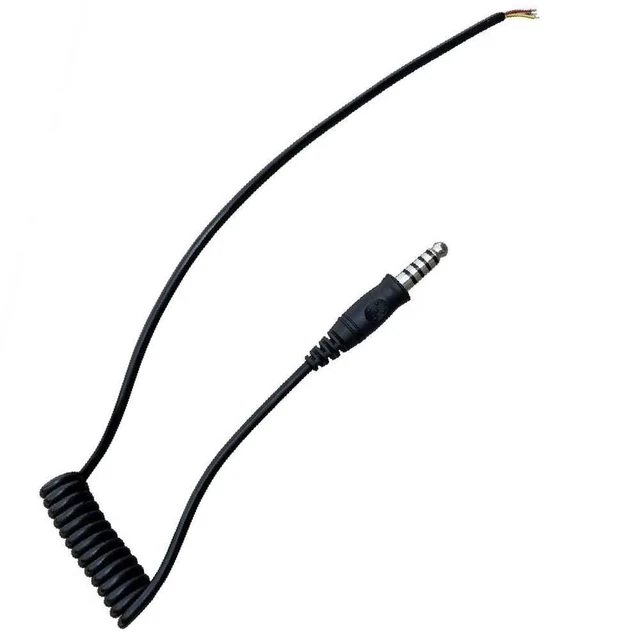 Alt view image 4 of 5 - Professional 7.1mm Military-Grade Audio Cable, 5-Pole (TP-120/U-174) Coiled Spring Cord, Tactical Headset Repair Cable for Noise Cancelling Communication