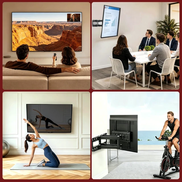 Alt view image 2 of 5 - HECHN TV Wall Mount for 32-70 inch Television, Full Motion Bracket