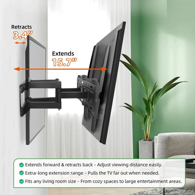 Alt view image 4 of 5 - HECHN TV Wall Mount for 32-70 inch Television, Full Motion Bracket