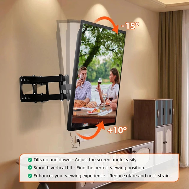 Alt view image 5 of 5 - HECHN TV Wall Mount for 32-70 inch Television, Full Motion Bracket