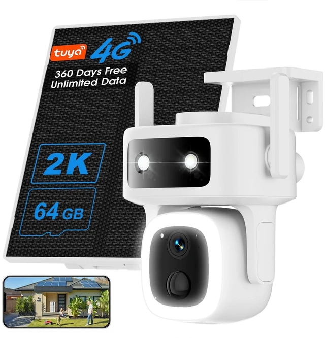 Main image of KAMVUE 360 Days Free 4G Data, 4G LTE Cellular Solar Security Camera
