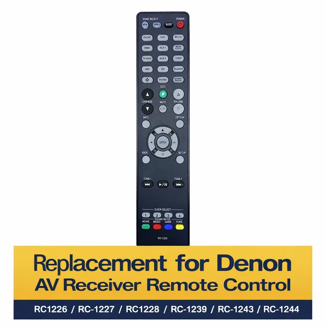 Alt view image 2 of 5 - Leankle Remote Controller RC-1226, RC-1228, RC-1227, RC-1239, RC-1243, RC-1244 Replacement for Denon Receivers AVR-X2500H, AVR-X2700H, AVR-X3700H