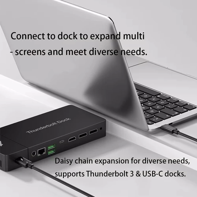 Alt view image 4 of 5 - ienza 3FT Thunderbolt 5 Cable for MacBook, Mac mini, iMac, iPad Pro, Surface Pro, Dell XPS 13 15, HP Spectre x360, Lenovo ThinkPad, SSD RAID, Docking Stations, Monitors, External GPUs, Hubs a