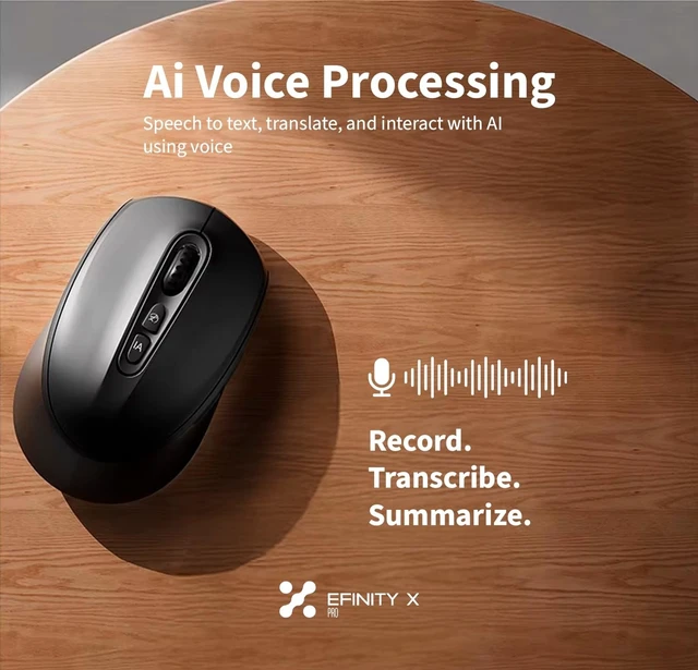 Alt view image 4 of 5 - AI Business Productivity Mouse Create Charts, Tables, Reports & Presentations with AI, Voice Typing, Wireless Bluetooth Mouse, DeepSeek + iFlytek AI, 320H Battery.