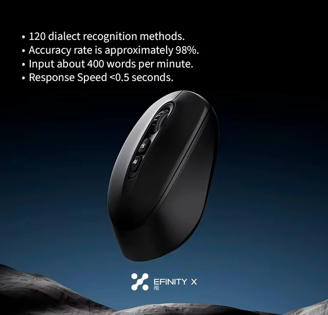 Alt view image 5 of 5 - AI Business Productivity Mouse Create Charts, Tables, Reports & Presentations with AI, Voice Typing, Wireless Bluetooth Mouse, DeepSeek + iFlytek AI, 320H Battery.