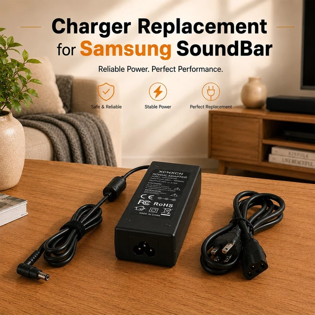 Alt view image 3 of 5 - 24V 2.5A AC DC Power Adapter, Suitable for Replacing Samsung Soundbar HW-J355 J370 J450 J550 J551 JM37 JM47 H450 H550 H7500 K450 K550 K551 M550 Home Theater SoundShare Speaker System Power Cord