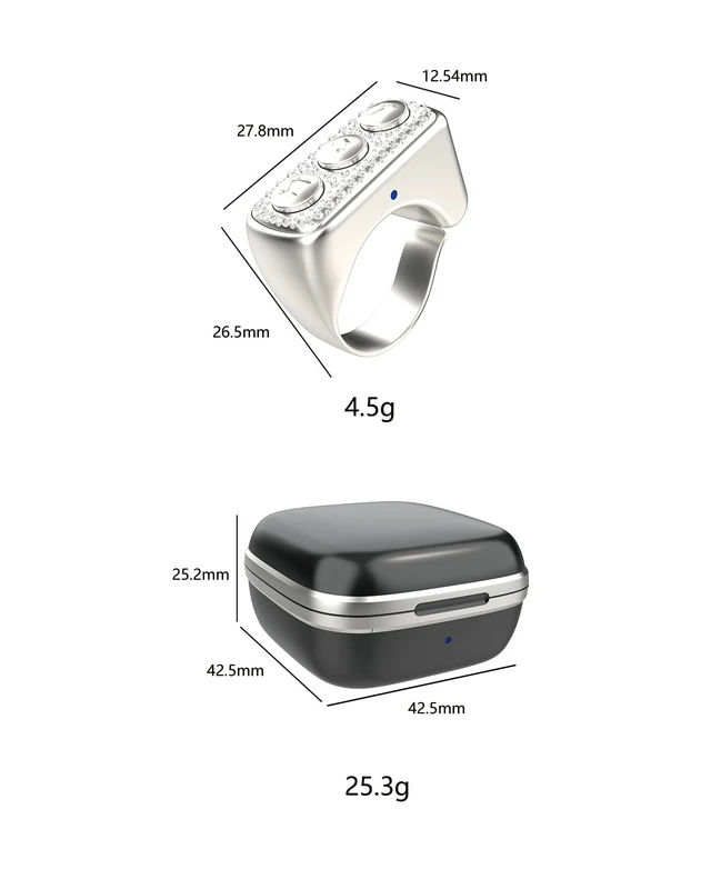 Alt view image 2 of 5 - TTring TikTok Remote Control with Glitter Diamonds for TikTok, Remote Control for TikTok, TikTok Scrolling Ring for iPhone, iPad, iOS, Android (White)