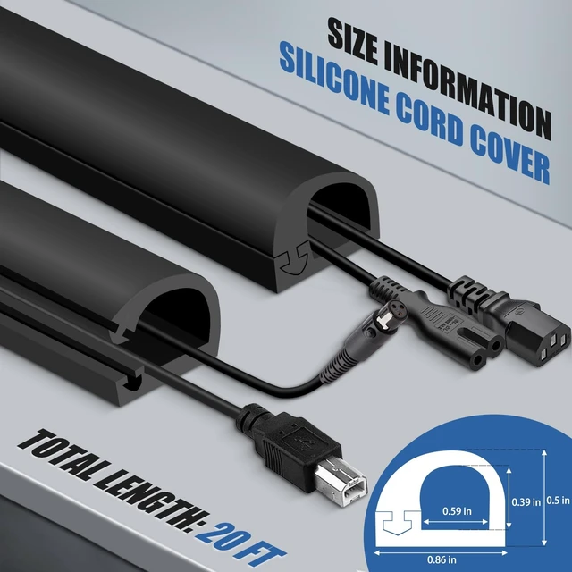 Alt view image 2 of 5 - EYAYEN Silicone Cord Covers for Wires on Wall Cord Hider Self-Adhesive
