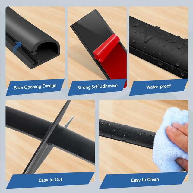 Alt view image 3 of 5 - EYAYEN Silicone Cord Covers for Wires on Wall Cord Hider Self-Adhesive