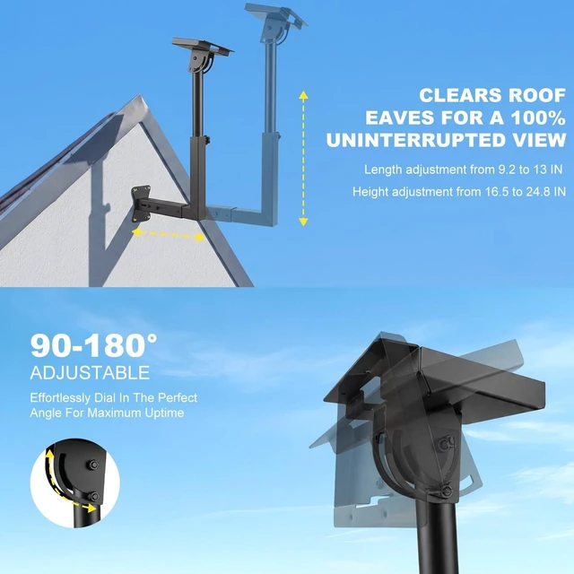 Alt view image 3 of 5 - Starlink Mount for 4/4X/V3, HeavyDuty 0180 Adjustable Pipe Adapter
