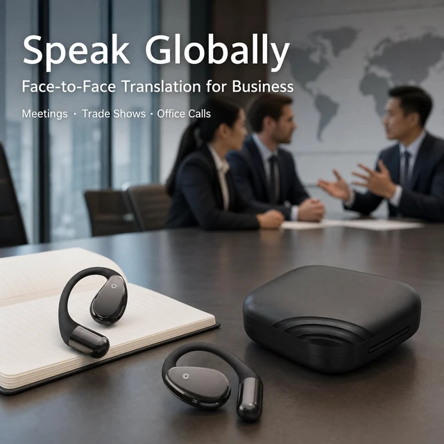 Alt view image 4 of 5 - AI Earbuds Translators Real Time, 164 Languages Translator Device, Bluetooth 6.0 Open Ear Earbuds with Photo & Video Translation