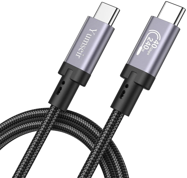Main image of Yumseir USB 4 for Thunderbolt 4 Cable 10FT, 40Gbps Bandwidth USB C Cable, 240W Charging, 8K/6K@60Hz, Compatible with Thunderbolt 4/3, USB C Monitors, Hubs, Docks, MacBook, iPhone 17/16