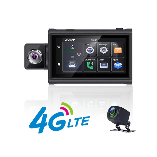Alt view image 3 of 5 - 3 inch Touch Screen 4G LTE Dash Cam Dual Cameras for Front and Rear Full HD Car Camera with ADAS Remote Live-View Two-Way Talk GPS Navigator for Car DVR Android 10.0 OS 24/7 Parking Mode