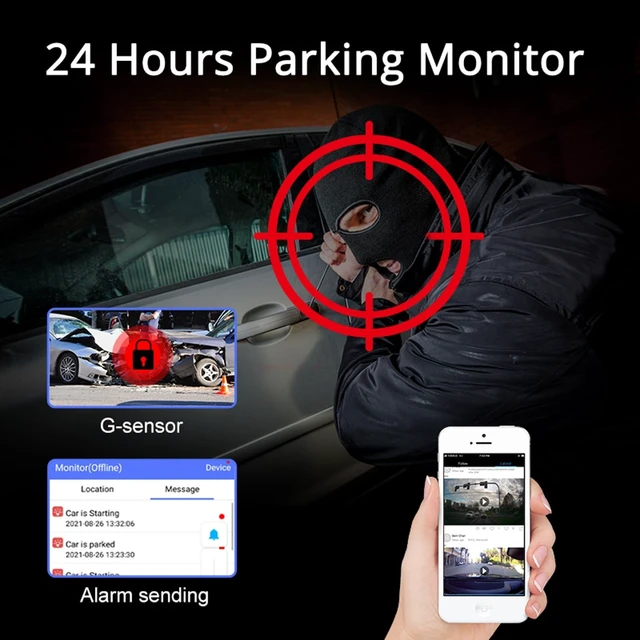Alt view image 5 of 5 - 3 inch Touch Screen 4G LTE Dash Cam Dual Cameras for Front and Rear Full HD Car Camera with ADAS Remote Live-View Two-Way Talk GPS Navigator for Car DVR Android 10.0 OS 24/7 Parking Mode