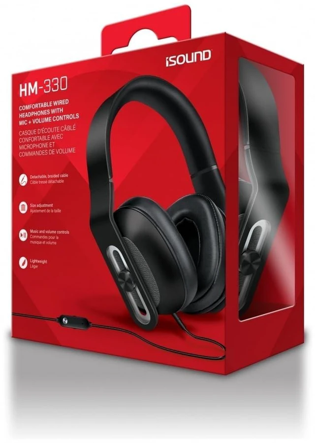 Main image of dreamGEAR HM-330 Wired Comfort Headset with Mic + Volume Controls - Black