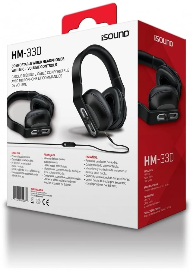 Alt view image 2 of 4 - dreamGEAR HM-330 Wired Comfort Headset with Mic + Volume Controls - Black