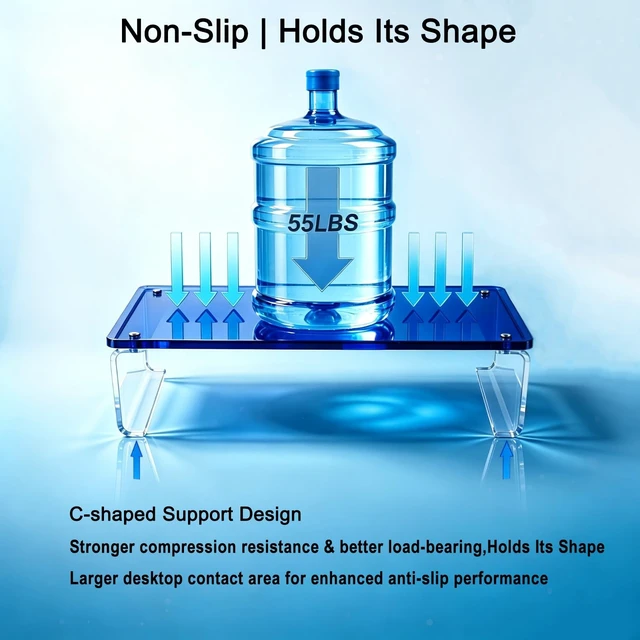 Alt view image 3 of 5 - GRASS BROOK Acrylic Monitor Stand Riser L14" x H5" ^^ Multi-Purpose Desk Organizer for Monitor & Laptop, Compatible with PC, Apple Studio Display and Printer, Ideal for Home Workspaces & Office Desks