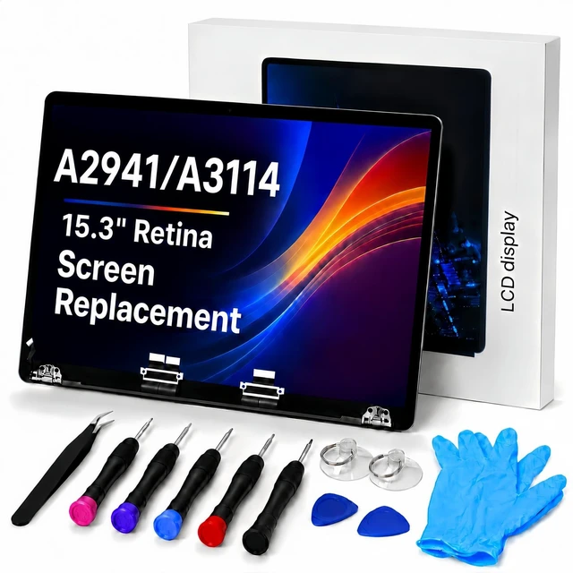 Main image of Vahuqrel A2941 A3114 Screen Replacement A2941 A3114 LCD for 15.3 inches MacBook M2 M3 air 2023 2024 Year 2880x186 Replacement LCD Full Assembly for EMC 8301 8612 9301 Starlight