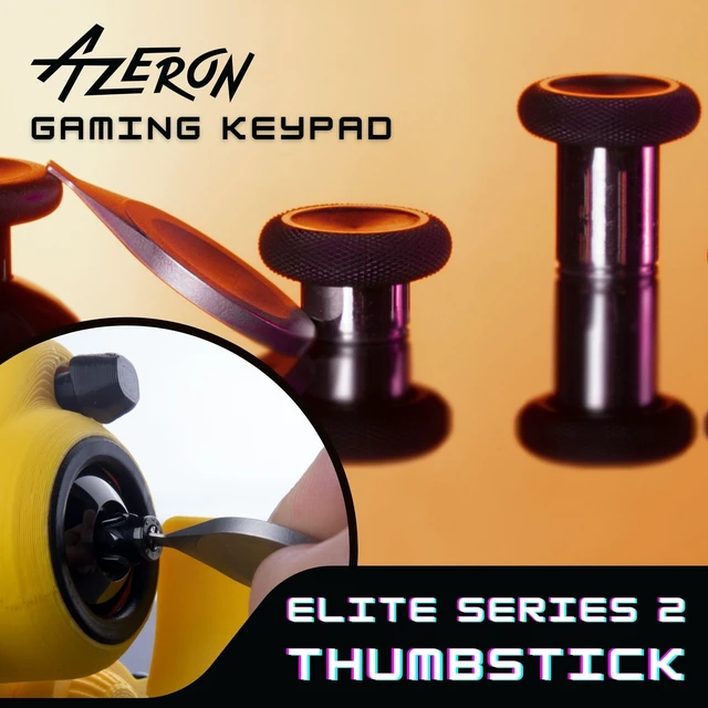 Alt view image 5 of 5 - AZERON Keyzen Keypad with 32 Fully Mappable Keys, 360 Hall-Effect Elite Joystick, Macros, Adjustable Ergonomic Design, Cherry MX Switches, N-Key Rollover. (Black Elite, Cherry MX Red)