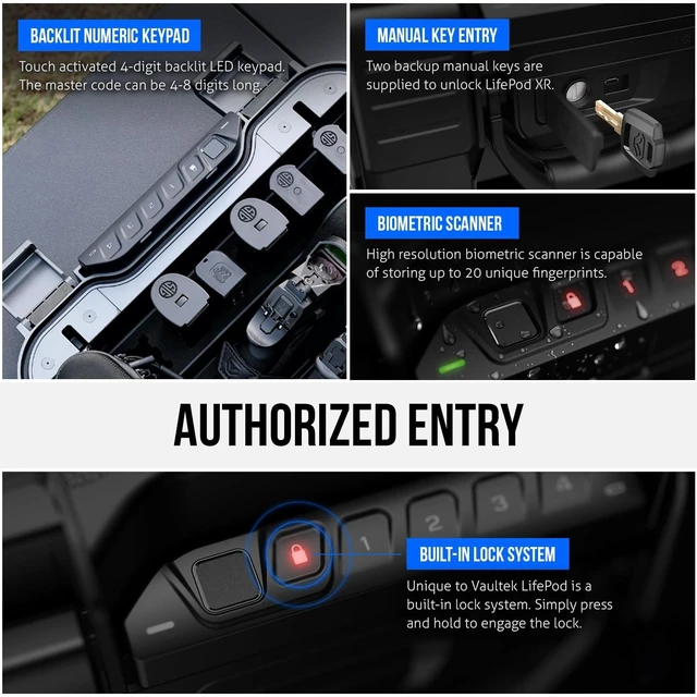 Alt view image 4 of 5 - VAULTEK LifePod XR Series Biometric Weatherproof Locking Case Modular Interior Secure Rugged Portable Electronic LockBox with Backlit Keypad (Special Edition Covert Black)