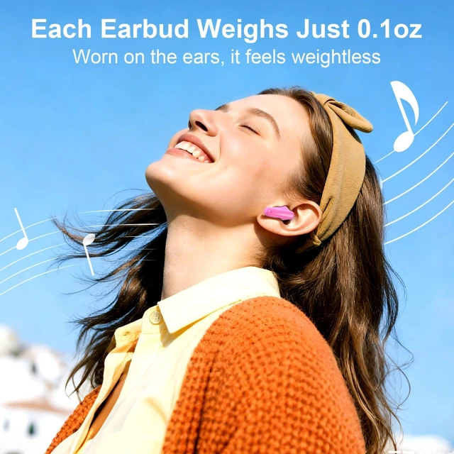 Alt view image 5 of 5 - Samildanach Lipstick Wireless Earbuds, Bluetooth 5.3 with Noise Reduction, Comfortable Semi-in-Ear Design, Type-C Fast Charging (Pink)
