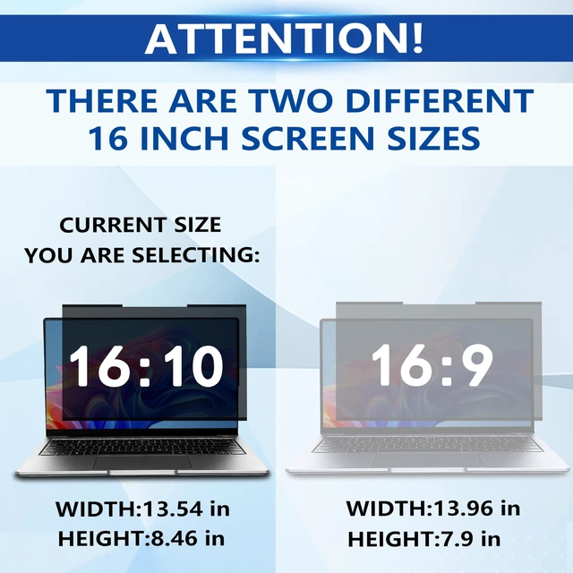 Alt view image 5 of 5 - YBTFBG Magnetic 16 Inch 16:10 Laptop Privacy Screen Filter