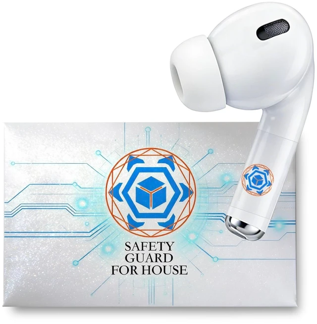 Main image of EMF Blocker for Headphones Lab Tested EMF Shield Sticker for AirPods, Wireless Earbuds (5mm-8mm Size Fit) Reduce Electromagnetic Wave from Cell Phone & Devices, Made in USA (White, 1 Pair)