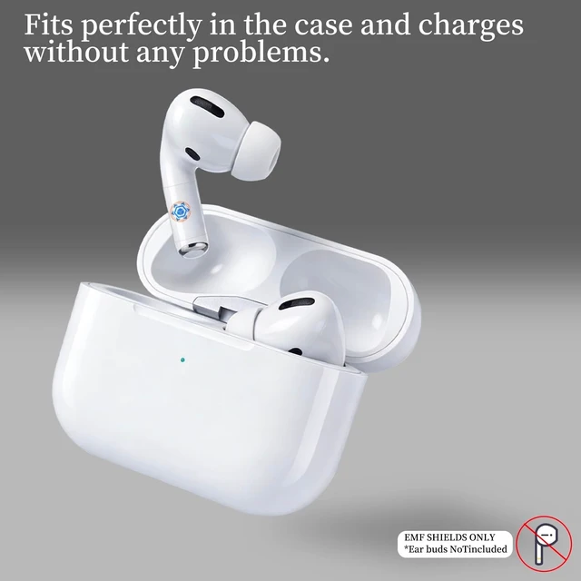 Alt view image 4 of 5 - EMF Blocker for Headphones Lab Tested EMF Shield Sticker for AirPods, Wireless Earbuds (5mm-8mm Size Fit) Reduce Electromagnetic Wave from Cell Phone & Devices, Made in USA (White, 1 Pair)