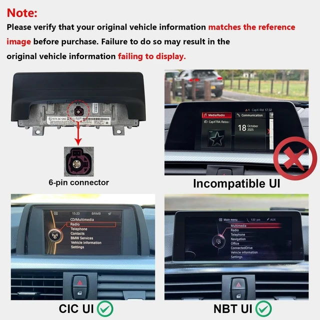 Alt view image 3 of 5 - NITEFLARE 12.3" Ultra-Thin Linux CarPlay Screen for BMW F30-F35 2012-2017