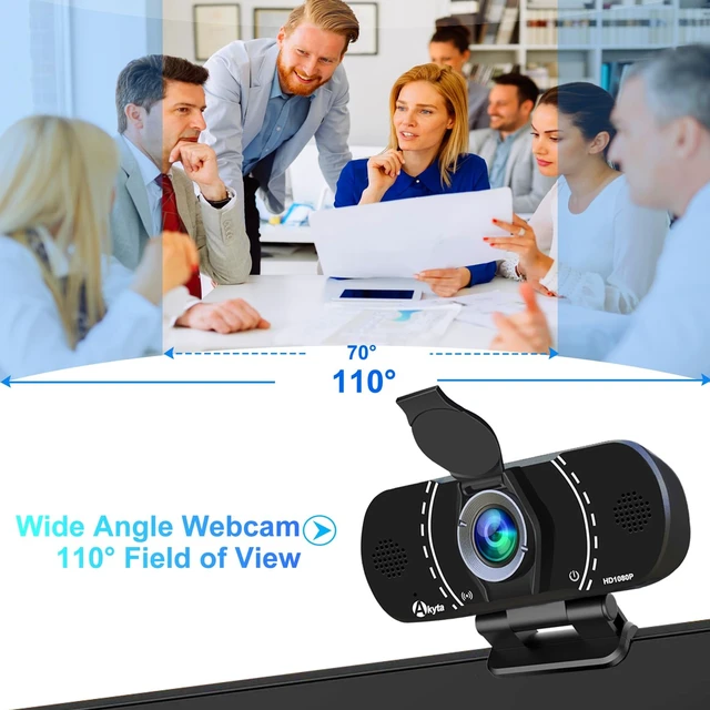 Alt view image 4 of 5 - Akyta Webcam for PC, 1080P Webcam with Microphone/Tripod/Privacy Cover/Wide Angle 110, Plug & Play USB Web Camera for Desktop Computer PC Laptop Mac Video Calling/Streaming/Zoom Conference