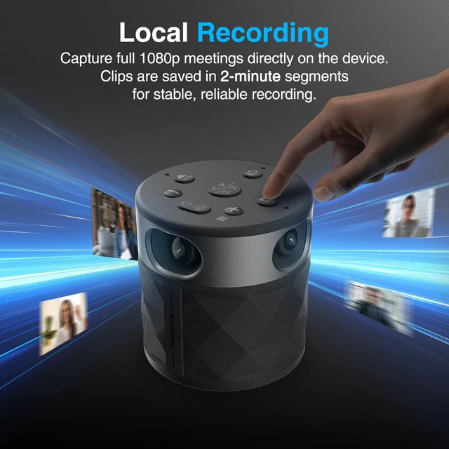 Alt view image 5 of 5 - PANOCORE360 All-in-One Meeting Camera - 360 Conference Cam for PC Mac, Speaker & Mic Array, Auto Speaker Focus, 1080P Output, AI Voice Isolation, Local Recording,Compatible with Webex/Zoom/Teams/Meet