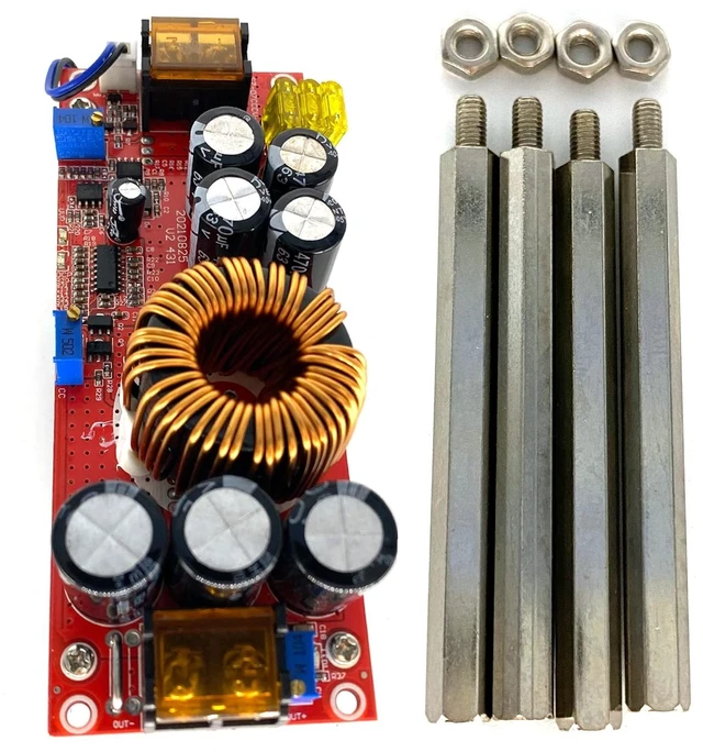 Main image of 1800W 40A DC-DC 10-60V to 12-90V Step Up Boost Converter Current Power Supply Module +Fan