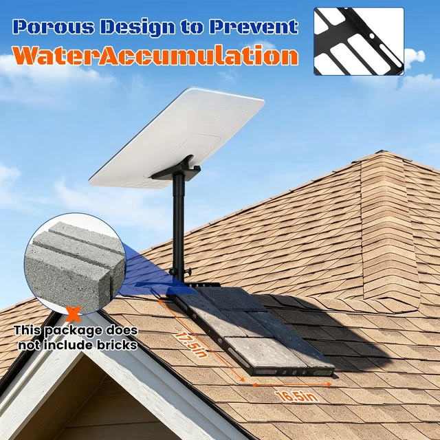 Alt view image 3 of 5 - Gen 3 Starlink Roof Mount, Starlink Roof Ridge Mount with Gen 3 Pipe Adapter, Adjustable Angle Starlink Mounting Kit, No Drilling Required